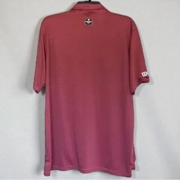 Wilson Staff Pin Stripe Polo Golf Shirt Red and Black Large NWOT - Picture 3 of 9